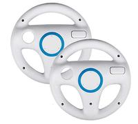 2 Pcs Accélération Volant Jeu Costume Pour Mario Kart Wii Mario Kart Racing Wheel Ajustement Pour Nintendo Wii Blanche