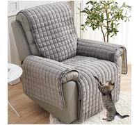 NNSMUN Housse de protection antidérapante pour fauteuil de relaxation - Avec enfants et animaux domestiques - Motif chien - Gris - 53 x 190 cm