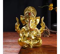 NNYCC Ganesh Idol Elephant Buddha Statue, 20cm Ganesha Sculpture Hindoue Figurine de Dieu Porte-Bonheur Décoration Artisanale pour Cadeaux de Maison,d'or