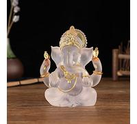 NNYCC Ganesh Idole Statue 14cm Résine Cristal Décor Hindou Éléphant Dieu Seigneur Bouddha Ganesha Cadeau Décoration,Clear