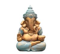 NNYCC Ganesh Statue 32cm Ornement de Jardin Extérieur avec Photophore, Résine Dieu Hindou Bouddha Artisanat d'art Cadeau Décor,Multi Colored