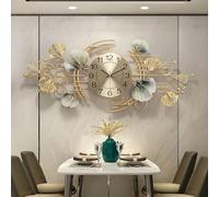 NNYCC Grandes horloges pour Le Salon Mural en métal Art Mural Or Horloge Murale Vintage Moderne Horloges murales Salon Cuisine Bureau Décor Horloges Or