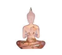 NNYCC Statue de Bouddha en Résine de Cristal, Décor de Méditation d'intérieur Figurine de Bouddha Assis Thaïlandais Cadeaux Spirituels pour Table Zen,Blanc,S