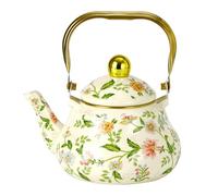 NNYCC Théière Bouilloire en émail Bouilloire à thé en émail Grande capacité 2,5 litres avec poignée résistante à chaleur Convient à toutes les cuisinières y compris gaz à induction flammes nues,E,2.5L