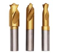 NnYuaUil Jeu de forets à souder par points, 3 pièces, 6.5mm 8mm 10mm, placage, pointe en dents de scie, fraise, accessoire de coupe de soudage