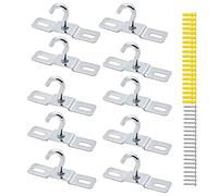 NO 10 Pièces Crochet de Plafond, Plafonnier Plaque de Base 80mm en Fer Zingué, pour Plaque de Crochet Légère pour Luminaire, Crochet de Lustre Lourd Devoir, avec 40 Montage à Vis