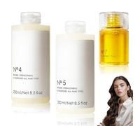 No.4 Shampoing réparateur 250 ml + après-shampoing n° 5 250 ml + huile de liaison n° 7 30 ml Soin professionnel des cheveux, shampoing et après-shampoing Recovery Kit nettoyage, hydratation et