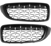 No.51137294813/51137294814 Grille De Calandre Avant De Capot Avant Grille De Calandre Avant De Pare-Chocs pour BMW Série 4 Gauche Et Droite 1 Paire Noir Argenté