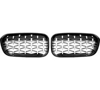No.51137371685/51137371686 Grille De Calandre Avant pour BMW Série 1 Grille De Calandre Avant En Forme De Diamant Moitié Chromée Argentée 1 Paire