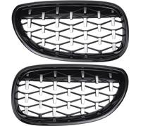 No.51712155446/51712155447 Calandre De Capot Avant pour BMW Série 5 Calandre De Pare-Chocs Avant Grille En Forme De Diamant Noir Argenté 1 Paire