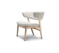 No 7 Fauteuil Entièrement Rembourré Chêne Huilé Blanc et Peau de Mouton Short Moonlight