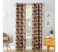 No. 918 43108 Panneau de Rideau à œillets imprimé géométrique céleste, 121,9 x 160 cm, Rouge Paprika