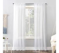 No. 918 Emily Voilage Transparent avec Passe-Tringle, 149,9 x 304,8 cm, Blanc