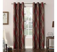 No. 918 Intersect Lot de 2 Rideaux Semi-Transparents à œillets avec imprimé Ogee, 122 x 160 cm, Paprika