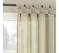 No. 918 Reman Lot de 2 Rideaux Semi-Transparents à Texture de Lin avec Pattes torsadées, 101,6 x 243,8 cm, Taupe