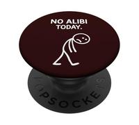 No Alibi Today Murder Mystery Dinner Detective Night Party PopSockets PopGrip Adhésif