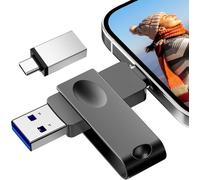 [No APP] USB Flash Drive 256GB Free up the storage space of your smartphone. iPhone USB Flash Drive for i0S/Android/PC. With Separate Type C Adapter.Plug and Play.