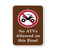 No ATVs Allowed Beyond This Point Sign Metal signs 12x8 Inch | Heavy duty metal sign marks ATV restricted zone for farms or private roads Metal signs
