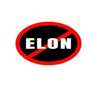 NO! Autocollant rond anti-Elon pour pare-chocs de voiture, ordinateur portable, mur, fenêtre (ellipse) 15,2 cm