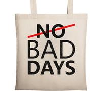 No Bad Days No Crossed Out Sac fourre-tout écologique en coton naturel Beige