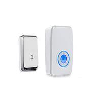 『No Battery Required』Wireless Doorbell Waterproof, AURTEC Door Chime Kit with 1 Plug-in LED Flash Receivers & 1 Press Self-Powered Transmitter, 51 Chimes, 4 Volume Levels, No Battery Required, White
