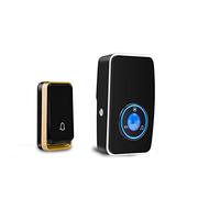 『No Battery Required』Wireless Doorbell Waterproof, AURTEC Door Chime Kit with 1 Plug-in LED Flash Receivers & 1 Press Self-Powered Transmitter, 51 Chimes, 4 Volume Levels, No Battery Required, Black