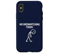 No Birdwatching Today Figurine Humoristique en Forme de bâton Coque pour iPhone X/XS