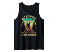 No Boss No WI-FI Off-Grid Backpacker Retro Sunset Design Débardeur