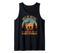 No Boss No WI-FI Off-Grid Backpacker Retro Sunset Design Débardeur