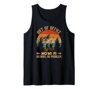 No Boss No WI-FI Off-Grid Backpacker Retro Sunset Design Débardeur