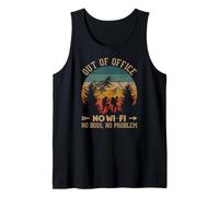 No Boss No WI-FI Off-Grid Backpacker Retro Sunset Design Débardeur