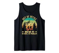 No Boss No WI-FI Off-Grid Backpacker Retro Sunset Design Débardeur