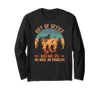No Boss No WI-FI Off-Grid Backpacker Retro Sunset Design Manche Longue