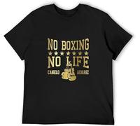 No Boxing No Life Canelo Alvarez Black Mens T-Shirt Graphic Unisex Tee Shirt Manches Courtes(Small)
