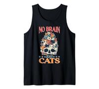 No Brain Just Cats Feline Animals Thinking Pet Débardeur