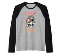No Brain Just Cats Feline Animals Thinking Pet Manche Raglan