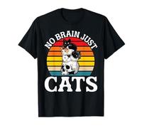 No Brain Just Cats Feline Animals Thinking Pet - T-Shirt