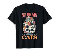 No Brain Just Cats Feline Animals Thinking Pet T-Shirt