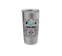 No Brain Just Vibes Jellyfish Sea Creature Meme Gobelet isotherme en acier inoxydable double paroi