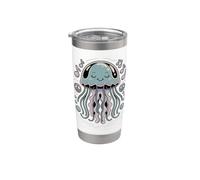No Brain Just Vibes Jellyfish Sea Creature Meme Gobelet isotherme en acier inoxydable double paroi