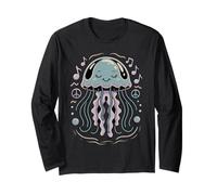 No Brain Just Vibes Jellyfish Sea Creature Meme Manche Longue