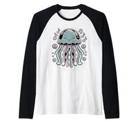 No Brain Just Vibes Jellyfish Sea Creature Meme Manche Raglan