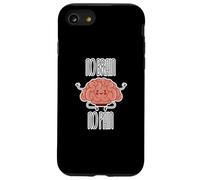 No Brain No Pain Yoga Brain Cartoon Funny Statement Blague Coque pour iPhone SE (2020) / 7/8