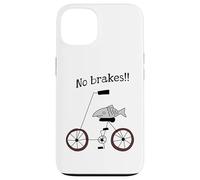 No Brakes Fish Riding A Bicycle Silly Weird Humour Coque pour iPhone 13