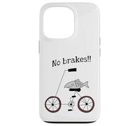 No Brakes Fish Riding A Bicycle Silly Weird Humour Coque pour iPhone 13 Pro