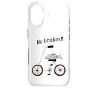 No Brakes Fish Riding A Bicycle Silly Weird Humour Coque pour iPhone 17