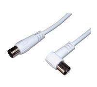 No Brand - Cable Antenna TV coaxial Adaptateur Angulaire 1.5 MTS Blanc