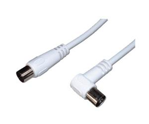 No Brand - Cable Antenna TV coaxial Adaptateur Angulaire 1.5 MTS Blanc