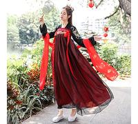 no brand Hrlo Hanfu Style Chinois Ancien Costume Traditionnel De Danse Folklorique De Représentation Théâtrale Vêtements Chanteurs Rétro Princesse Fairy Dress (Color : Color2, Size : S)