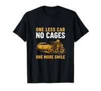 No Cages One Less Car One More Smile Moto Art T-Shirt